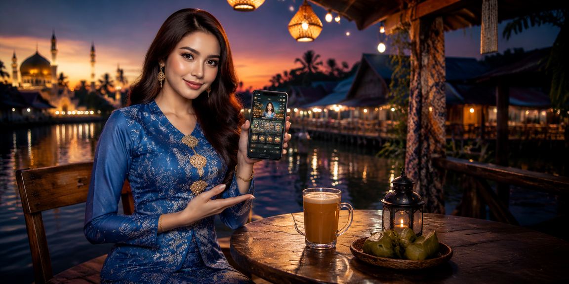 Pemain wanita Malaysia mengakses promosi winmy6 melalui telefon pintar bergaya